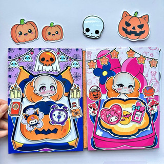 Đồ chơi bóc dán Ngôi nhà Kuromi và Melody lễ hội Halloween - Búp bê giấy