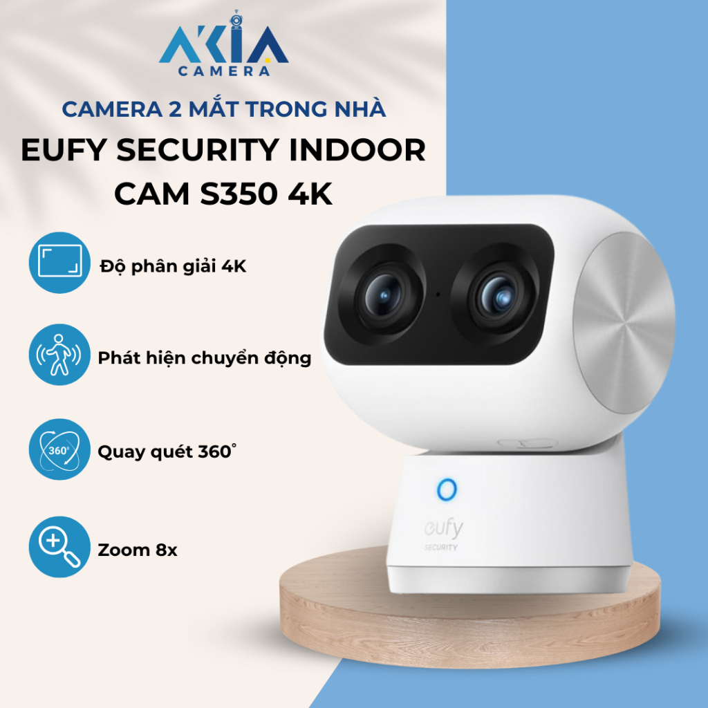 Xoay 360 Indoor Cam Eufy Camera Mắt Eufy Security Indoor Cam S350