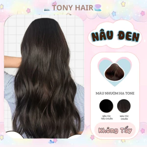Thuốc nhuộm tóc màu Nâu Đen, lên từ mọi nền tóc,Kèm Oxy Trợ Nhuộm,& Gang Tay _ Tony Hair