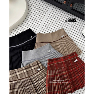 QCL1 9695 Chân váy dạ xếp ly nhỏ kèm tag M I N siêu xinh tôn dáng vô cùng