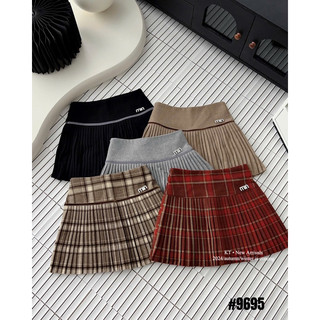 QCL1 9695 Chân váy dạ xếp ly nhỏ kèm tag M I N siêu xinh tôn dáng vô cùng