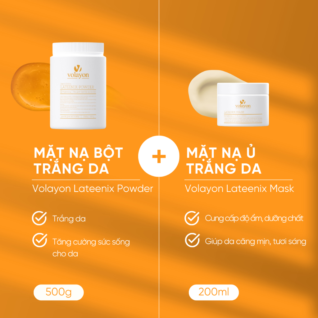 Ảnh Combo Mặt Nạ Bột Trắng Da Volayon Lateenix Powder 500g + Mặt Nạ Ủ Trắng Volayon Lateenix Mask 200ml 2