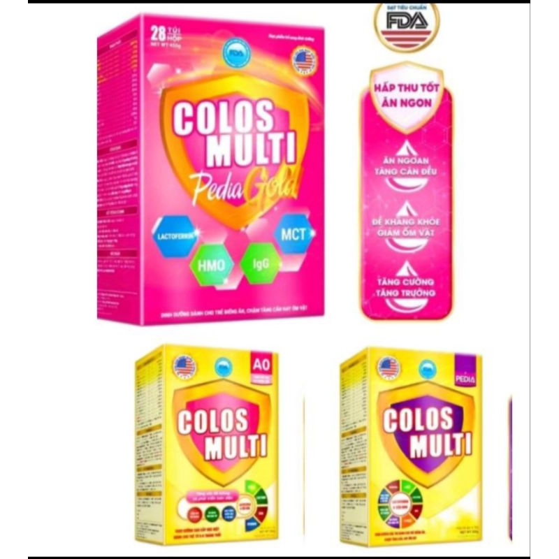 (1h tặng bộ 3 đũa thìa, 2h tặng khăn tắm) Sữa Colos multi pedia, pedia ...