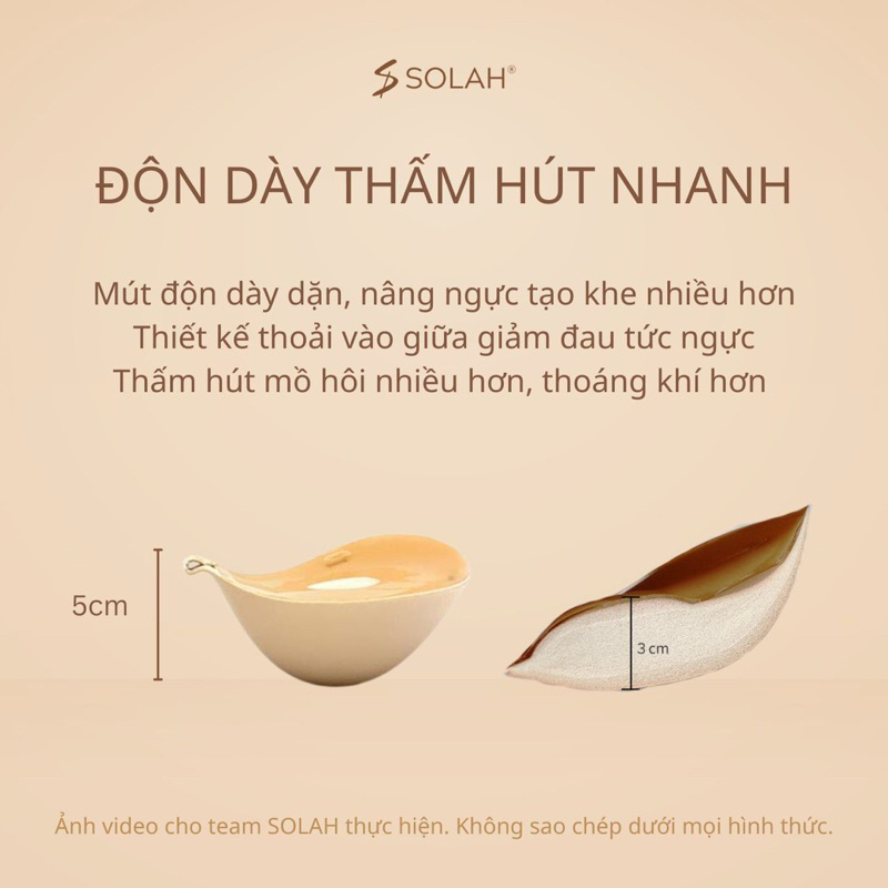 Miếng Dán Nâng Ngực Chống Tuột Tạo Khe SOLAH Độn 3cm 5cm Dây Quai Trong Bra Dán Gel Silicon BR05