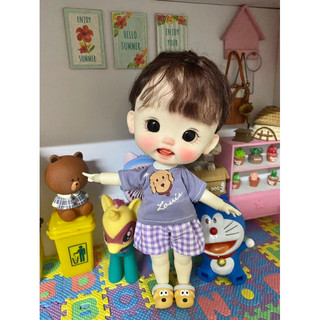 Set áo thun quần caro tím size dian mập,cừu bé,cá lớn,6 nhỏ(size khác vui lòng ib shop)