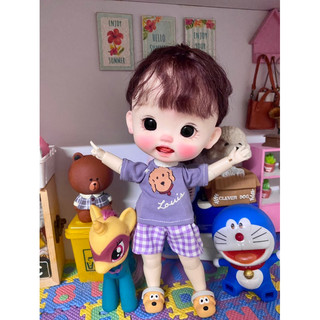 Set áo thun quần caro tím size dian mập,cừu bé,cá lớn,6 nhỏ(size khác vui lòng ib shop)