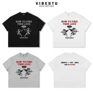 Áo Thun Local Brand VIBESTU '' Cupid '' Áo Thun Boxy Form Rộng Unisex 250Gsm Cotton