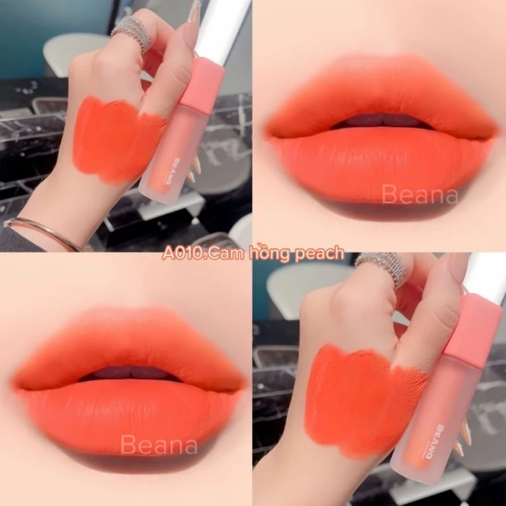 Son BeAna son cam hồng peach, son cam đào màu son nhẹ nhàng cuốn hút