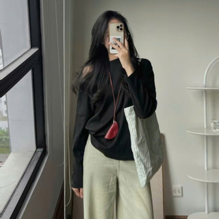 Áo lệch vai dài tay, Áo thun dài tay lệch vai chất thun tăm thỏ mềm mại