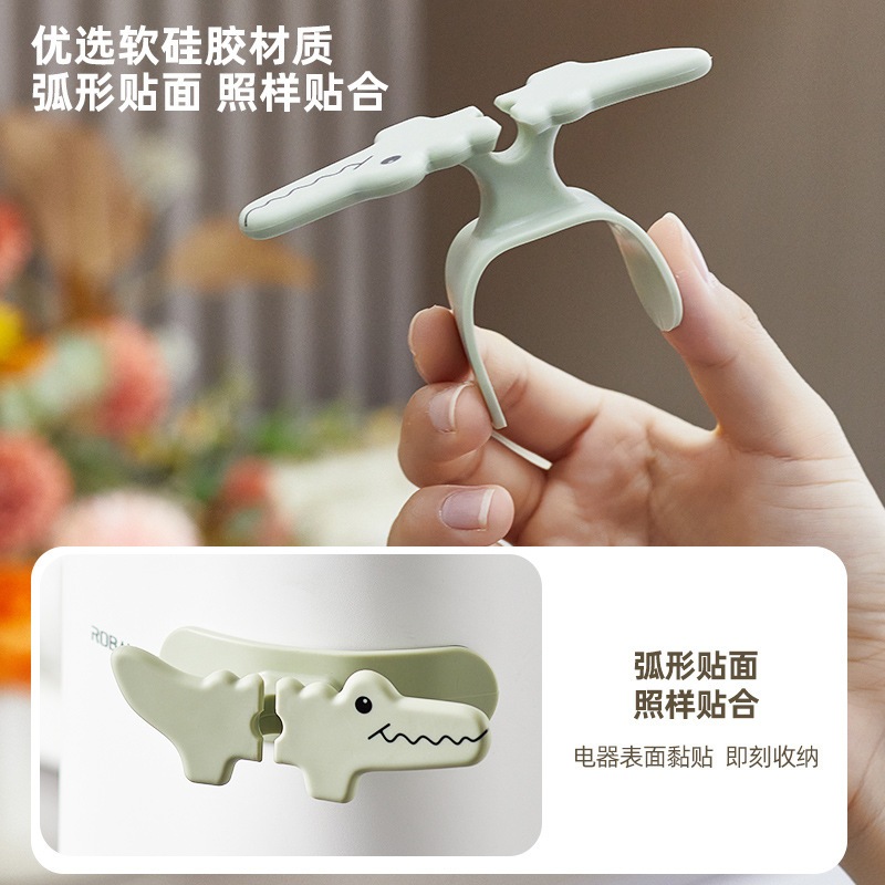 Mua 10 tặng 1 Dây Silicone Quấn Dây Cáp Sạc Hình Cá Sấu Tự Dính Đa Năng Cho Nhà Bếp Kẹp Cuốn Gọn Dây Điện
