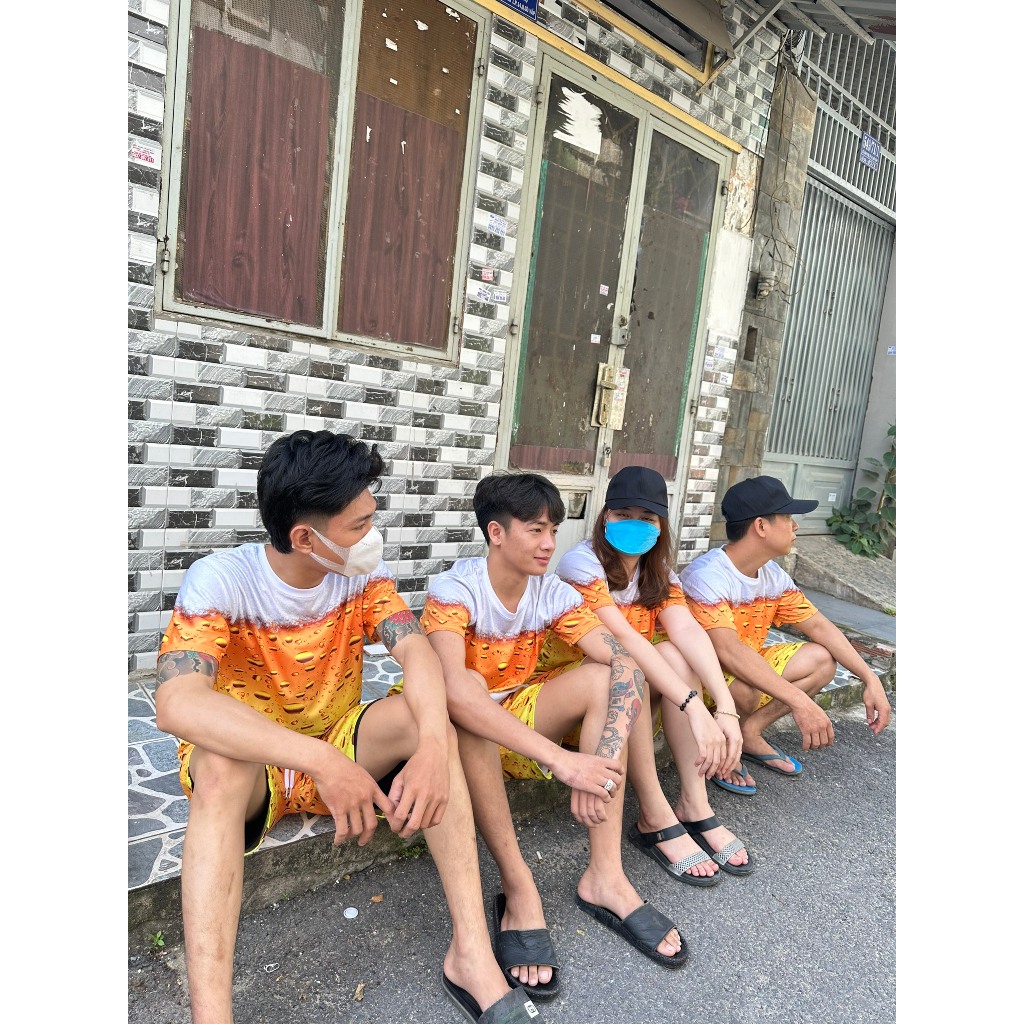 Bộ Quần Áo Nam Nữ Ngắn Tay Họa Tiết BỌT BIA Chất Thun Lạnh Mặc Cặp Nhóm Size từ 10-100kg - UNISEX Kl1