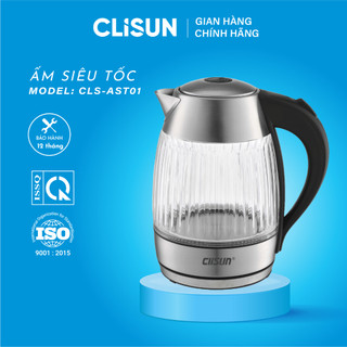 Ấm Siêu Tốc CLISUN | Ấm Nước Siêu Tốc Thủy Tinh Cường Lực Cao Cấp Thép Không Gỉ