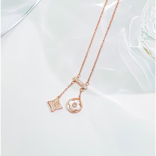 Dây chuyền nữ LAMY Lucky Double Floral Necklace Rose Gold 6426