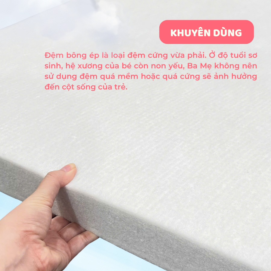 Ảnh Đệm Cũi Cho Bé Sơ Sinh GOLDCAT Dày 5cm Giúp Bé Ngủ Ngon Và Phát Triển Xương Toàn Diện, Kích Thước Đa Dạng 4
