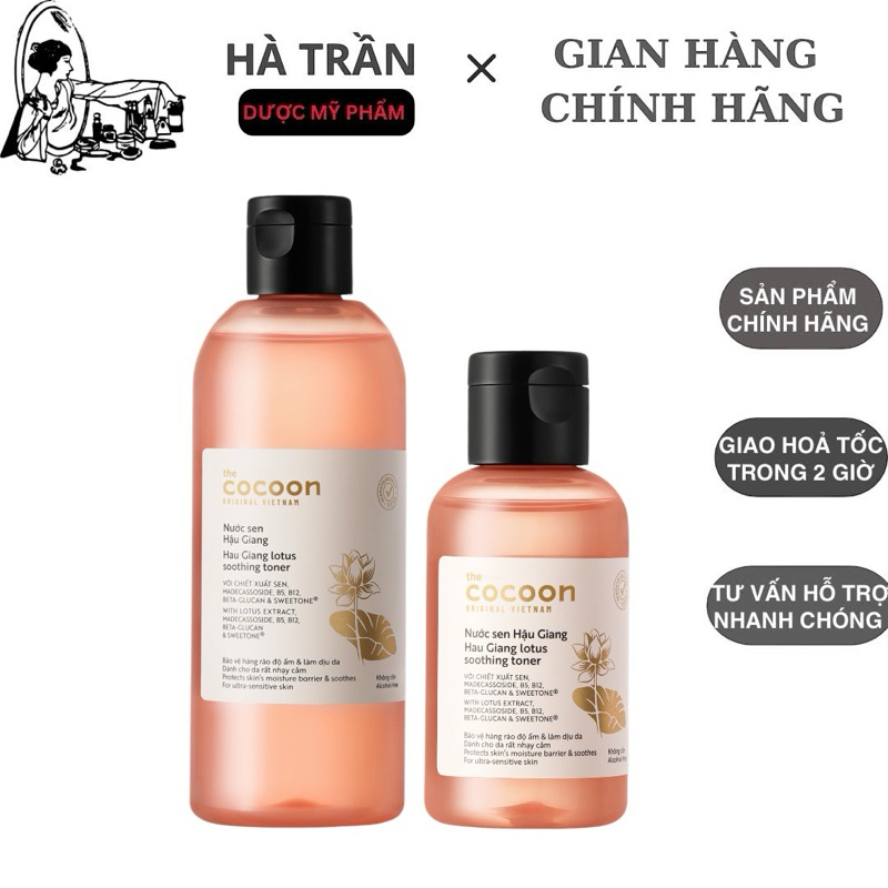 Nước sen Hậu Giang COCOON toner phục hồi cấp ẩm và làm dịu da 310ml ...