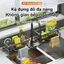 Kệ đựng đồ rửa chén bát, giá để giẻ rửa chén trên bồn có khay hứng nước nghiêng, GIÁ ĐỰNG GIẺ RỬA BÁT - GIA559