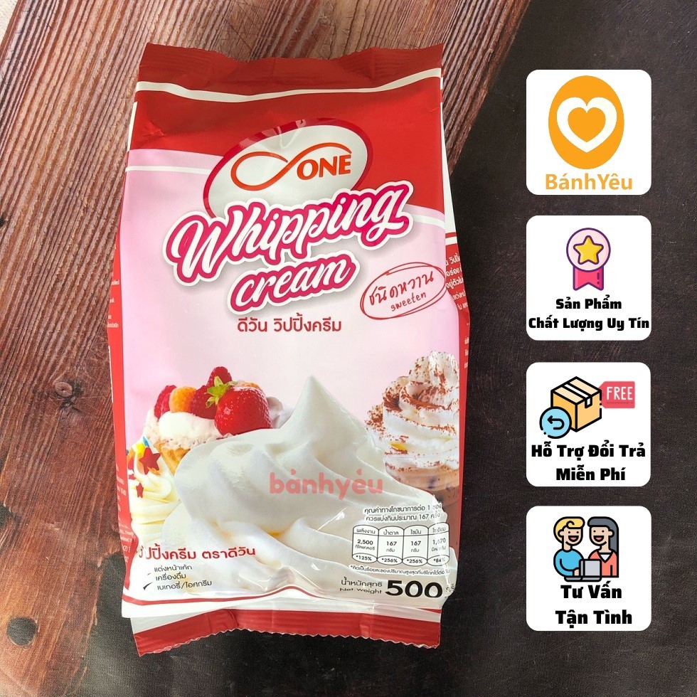Bột Whipping Cream Thái Lan Có Đường/ Không Đường 500g - dùng trong làm bánh,kem