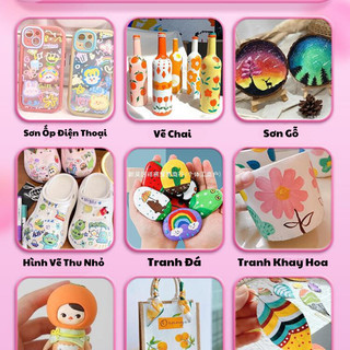 Bộ Màu Acrylic Kuromi, Melody Có 24/ 36/ 48/ 60 Màu Siêu Đẹp Có Thể Tô Lên Mọi Chất Liệu Nhỏ Gọn Tiện Lợi Kèm Túi Đựng