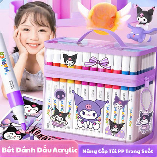 Bộ Màu Acrylic Kuromi, Melody Có 24/ 36/ 48/ 60 Màu Siêu Đẹp Có Thể Tô Lên Mọi Chất Liệu Nhỏ Gọn Tiện Lợi Kèm Túi Đựng