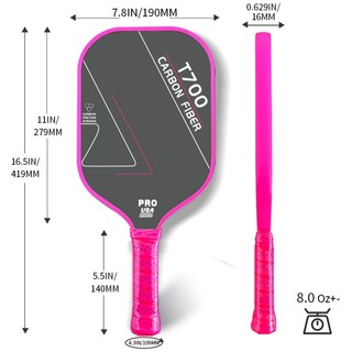 Vợt Pickleball Mặt Nhám Full Cacbon T700 Dày 16mm,Siêu Bền + Tặng Kèm Túi Chống Sốc Và 4 Bóng
