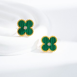 Khuyên tai nữ LAMY Four Leaf Clover Mother of Pearl Stone Earrings Gold 3282