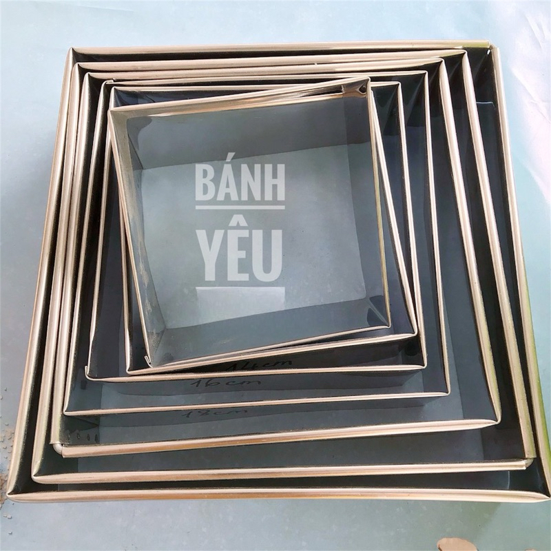 Khuôn ring vuông nhiều kích cỡ dùng làm khuôn bánh - KHTC