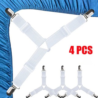 Set 4 kẹp ga giường drap chống xê dịch, dây buộc đàn hồi điều chỉnh cho ga giường tiện ích  QLG