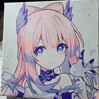 Tranh tô màu số hóa 20x20cm có khung không hộp Nhân Vật  Hoạt Hình Anime