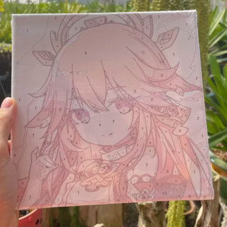 Tranh tô màu số hóa 20x20cm có khung không hộp Nhân Vật  Hoạt Hình Anime
