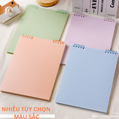 (BÌA VÀ GIẤY BÁN RIÊNG) Bìa Sổ Còng B5 A5 Kiểu Lật Dọc Màu Pastel, Lõi Giấy Refill Lật Dọc  80 GSM