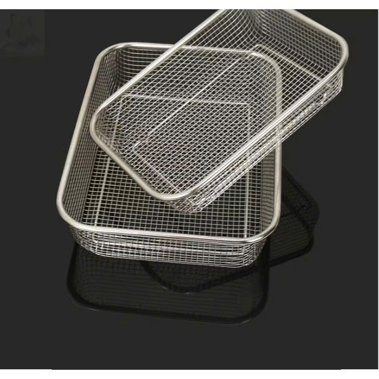 Rổ inox đa năng dày đẹp, hình chữ nhật inox xịn không gỉ sét,  RỔ LƯỚI INOX - MÃ: RO883