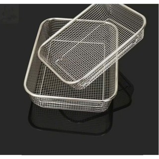 Rổ inox đa năng dày đẹp, hình chữ nhật inox xịn không gỉ sét,  RỔ LƯỚI INOX - RO883