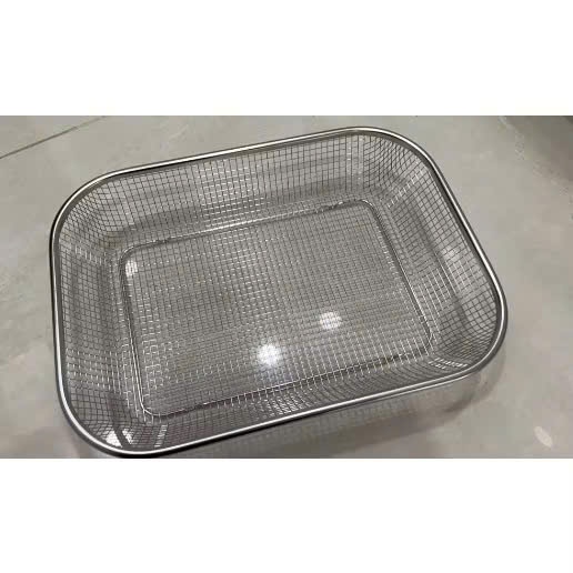 Rổ inox đa năng dày đẹp, hình chữ nhật inox xịn không gỉ sét,  RỔ LƯỚI INOX - MÃ: RO883