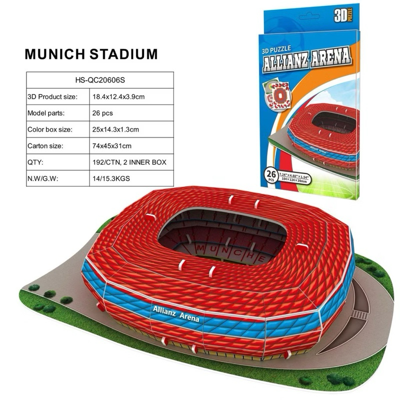 Mô hình sân vận động bóng đá SVĐ Allianz Arena Bayer Munich đồ