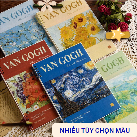 Vở Còng, Sổ Còng Nhựa Bìa Van Gogh A5 B5 MESO - Sổ Còng Thay Được giấy, Lõi giấy Refill Sổ Còng