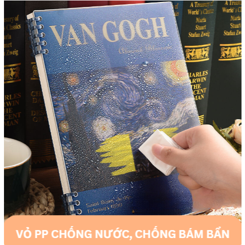 Vở Còng, Sổ Còng Nhựa Bìa Van Gogh A5 B5 MESO - Sổ Còng Thay Được giấy, Lõi giấy Refill Sổ Còng