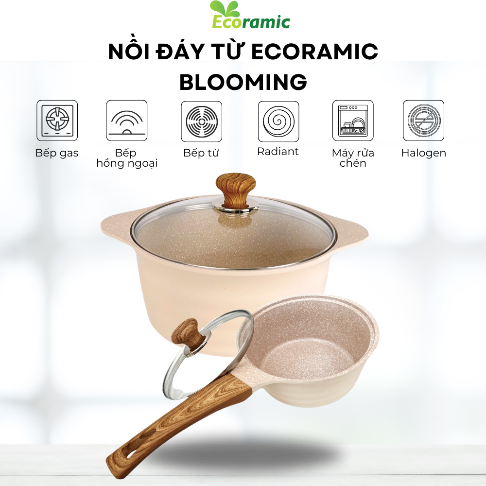 Ảnh Nồi Chống Dính Đáy Từ Cao Cấp Ecoramic Blooming, Quánh 18cm Nồi 20 22 24 26 28 cm 2