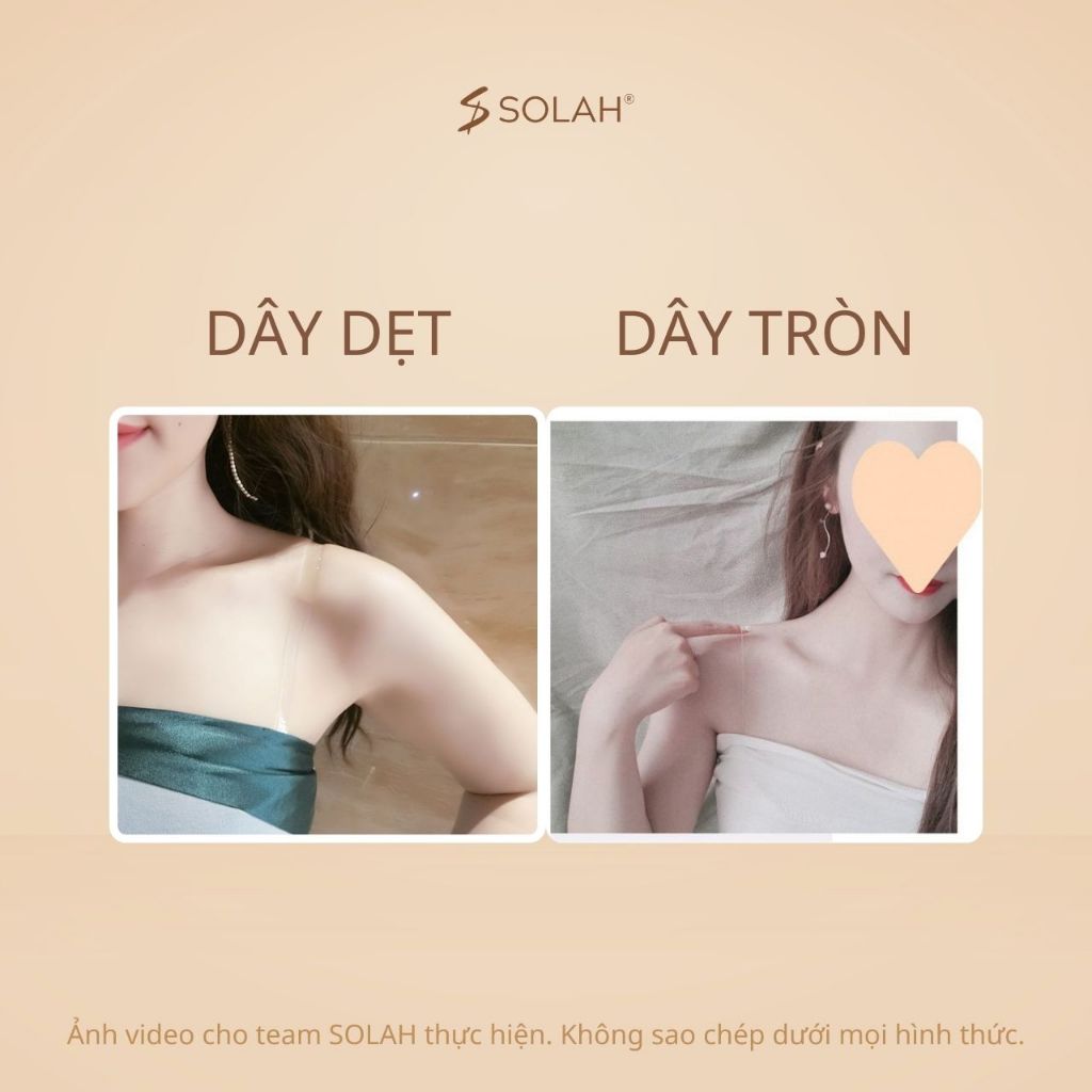 Dây Áo Ngực Bra Dán SOLAH Trong Suốt Tròn Dẹt Không Lộ Dây Quai Mặc Áo Váy Hở Lưng Áo Lót PK05