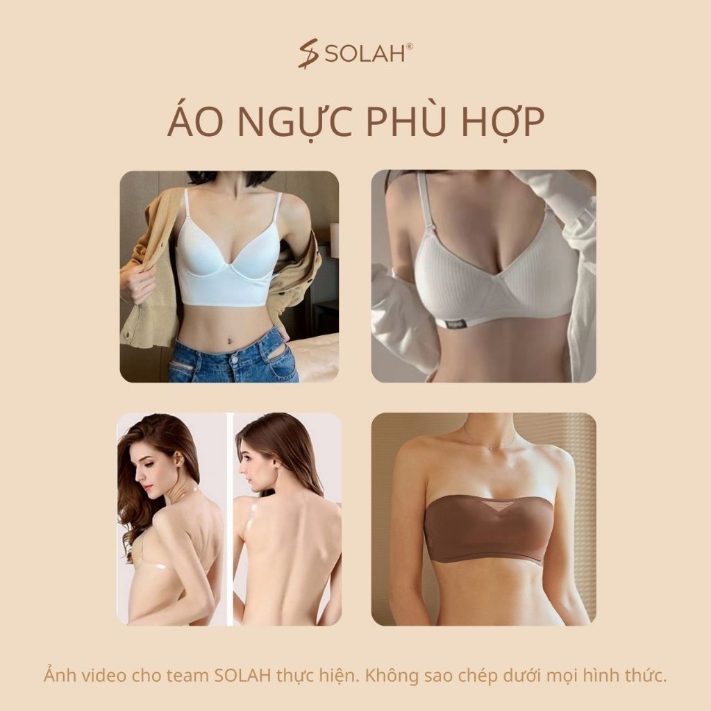 Dây Áo Ngực Bra Dán SOLAH Trong Suốt Tròn Dẹt Không Lộ Dây Quai Mặc Áo Váy Hở Lưng Áo Lót PK05