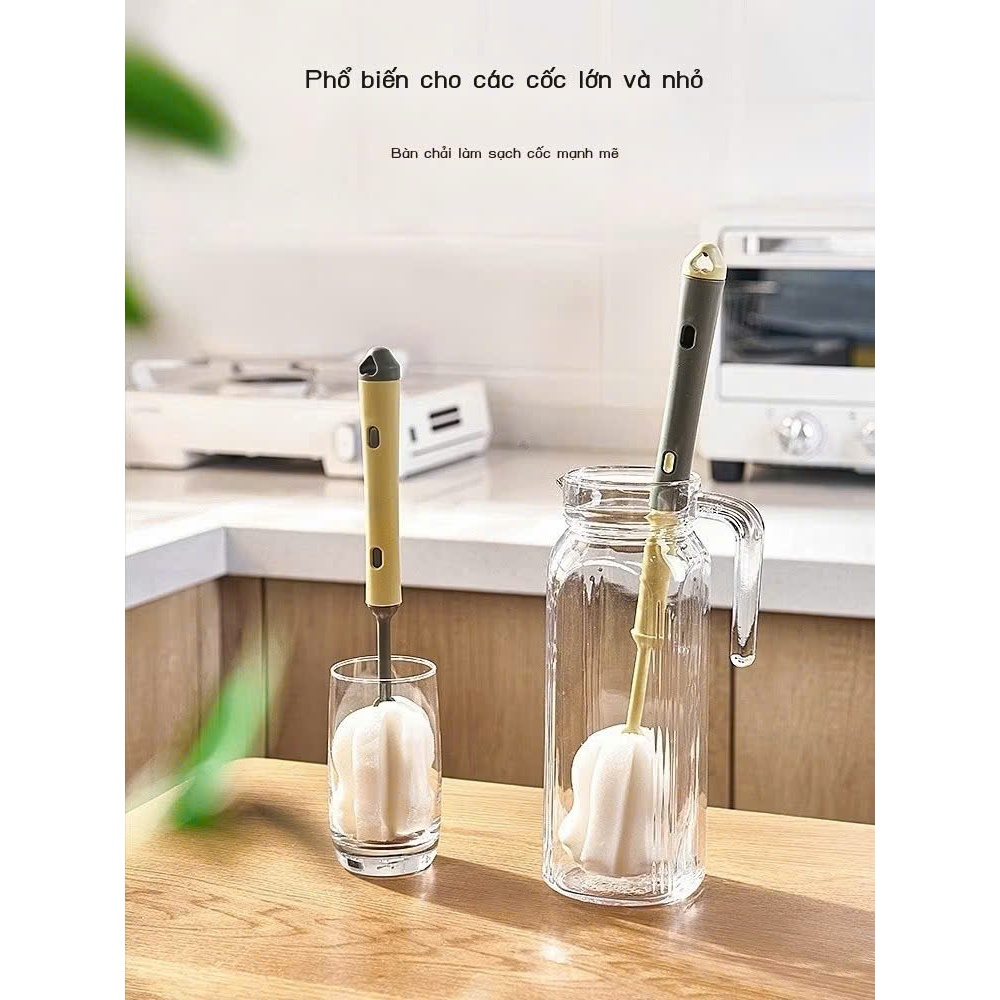 Cọ Rửa Cốc Mút Xốp Mềm - Dụng Cụ Vệ Sinh Cốc- Bình Nước Siêu Sạch - CỌ RỬA 2 CHẾ ĐỘ - MÃ: COVESINH67