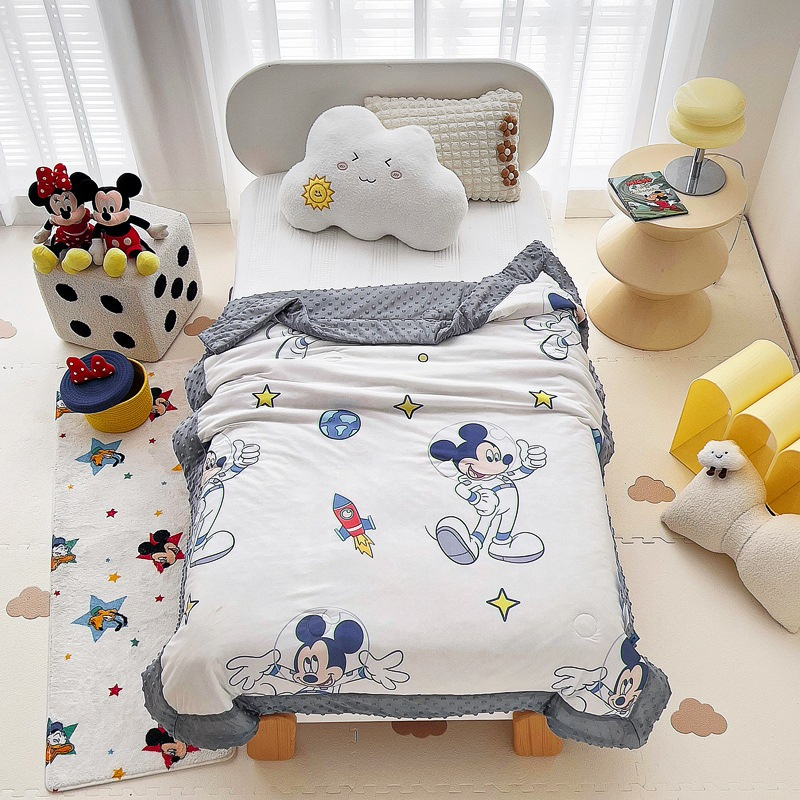 Ảnh Chăn vải Lụa hạt đậu 3D Chăn Disney cho bé 2 mặt siêu mềm mịn KT 110*150 cm cho bé 1