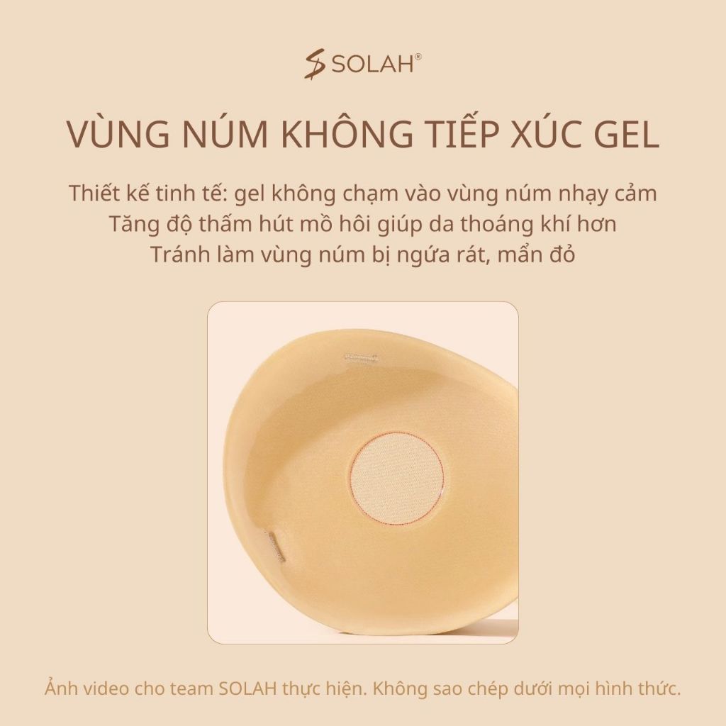 Miếng Dán Nâng Ngực Độn 5cm SOLAH Chống Tuột Tạo Khe Có Dây Quai Trong Áo Bra Dán Gel Silicon BR06