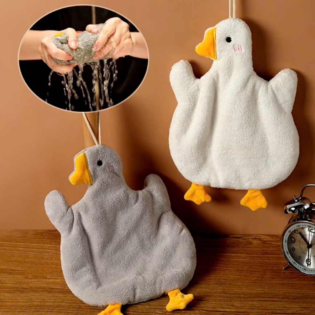 Khăn Lau Tay Treo Tường Họa Tiết Con Vịt,Khăn Tay Treo 2 Lớp Siêu Thấm Hút - KHĂN LAU TAY CON VỊT 2 LỚP - KHĂNLAUTAY6973