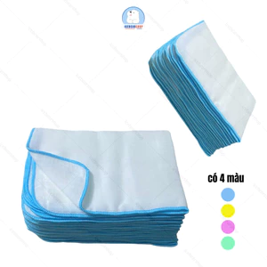 Khăn Gạt Nhật 4 lớp Mềm Mịn Cuốn Biên, Khăn Sữa Mềm Lau Cho Bé Không Xù Lông - Set 10 cái