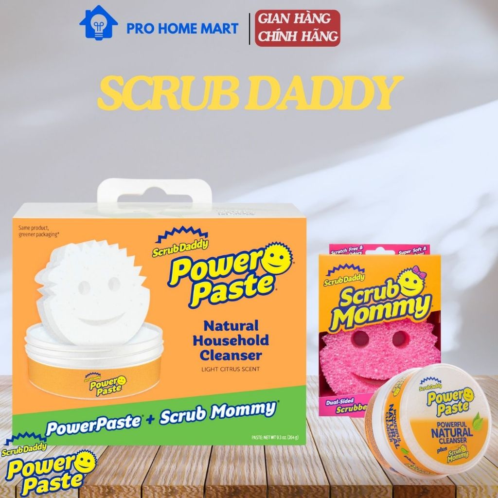 BỘ LÀM SẠCH ĐA NĂNG SCRUB DADDY - GỒM POWER PASTE VÀ MIẾNG RỬA SCRUB ...