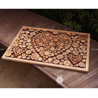 Tranh gỗ treo tường TRÁI TIM LỘC MỘC kích thước 40x60cm - Handmade Decor Nghệ Thuật thiên nhiên