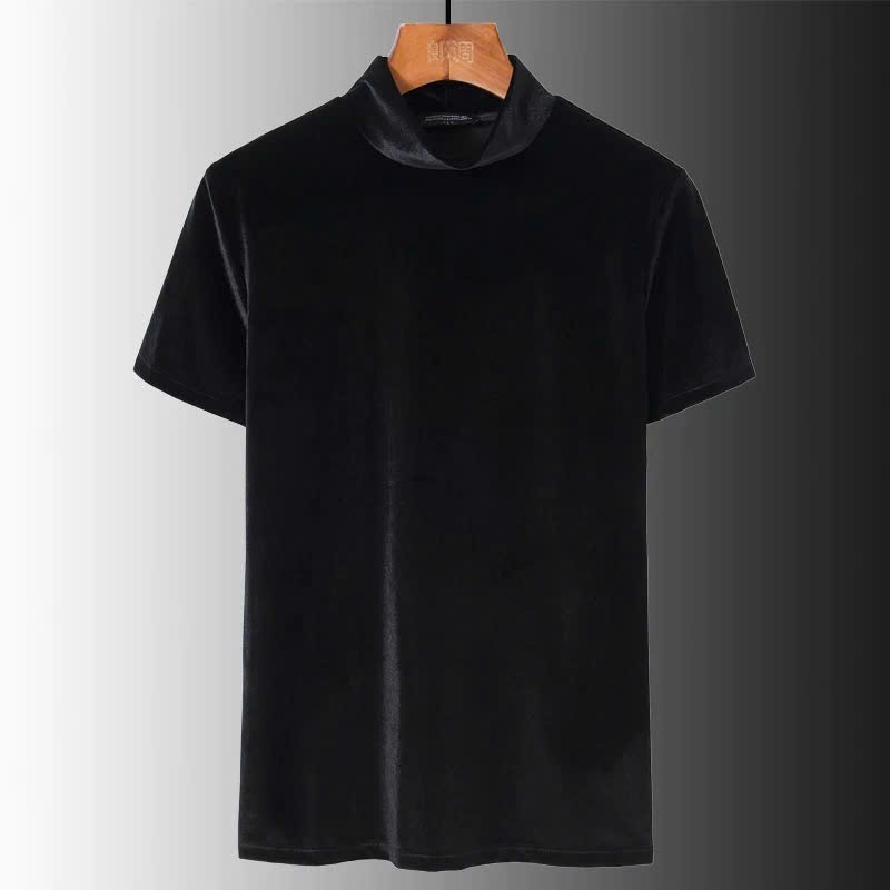 Áo Phông NHUNG CỔ CAO Basic Nam Nữ Form Rộng Unisex Thời Trang, Thoáng Mát, Thanh Lịch- SHINGHAI