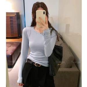 Triangle-Bsic long sleeved shirt (Cân nhắc kỹ, return is not welcomed)Áo thun giữ nhiệt Hàn Quốc thu đông dài tay