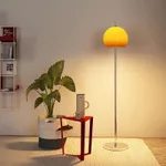 [HỎA TỐC] Đèn Sàn Cây Đứng 3 Chế Độ Chao Nấm Thủy Tinh Màu Vàng Hổ Phách, Phong Cách Bắc Âu Decor Phòng Khách 5153 — ảnh 4
