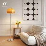 [HỎA TỐC] Đèn Sàn Cây Đứng 3 Chế Độ Chao Nấm Thủy Tinh Màu Vàng Hổ Phách, Phong Cách Bắc Âu Decor Phòng Khách 5153 — ảnh 5